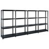 vidaXL Storage Shelf 4-Tier Black 244x30.5x130 cm Plastic