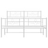 vidaXL Metal Bed Frame without Mattress with Footboard White 150x200cm