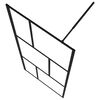 vidaXL Walk-in Shower Wall with Tempered Glass Black 80x195 cm
