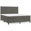 vidaXL Box Spring Bed with Mattress Dark Grey 153x203 cm Queen Size Velvet