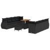 vidaXL Garden Sofa Set 11 pcs Black Poly Rattan