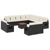 vidaXL 14 Piece Garden Sofa Set with Cushions Black Poly Rattan