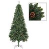 vidaXL Christmas Tree | Green with brown pine cones | PVC and Iron | 210 cm tall