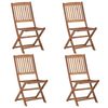 vidaXL Folding Outdoor Chairs 4 pcs Solid Acacia Wood