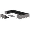 vidaXL 13 Piece Garden Lounge Set with Cushions Poly Rattan Dark Grey