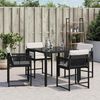 vidaXL Garden Chairs with Cushions 4 pcs Black Poly Rattan