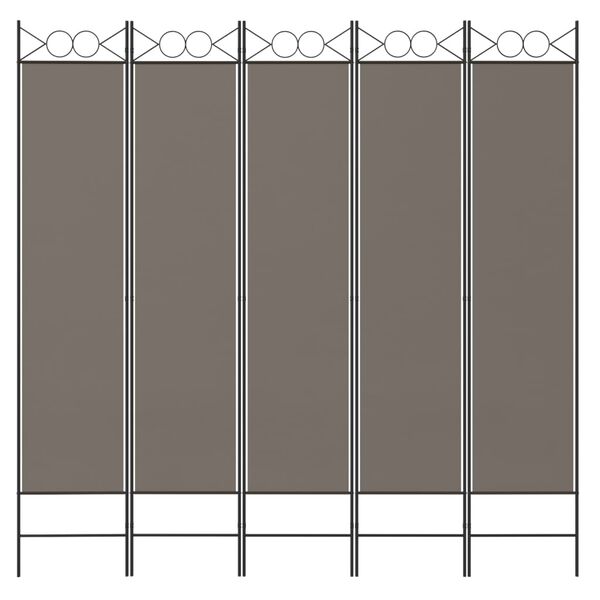 vidaXL 5-Panel Room Divider Anthracite 200x200 cm Fabric