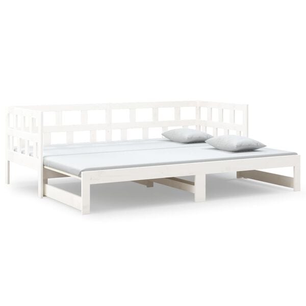 vidaXL Pull-out Day Bed without Mattress White 2x(90x190) cm