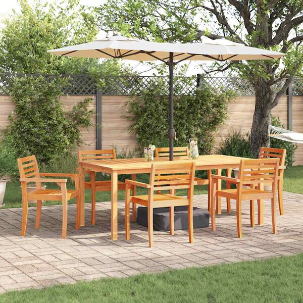 vidaXL Garden Dining Set 9 pcs Brown Solid Acacia Wood