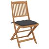 vidaXL Folding Outdoor Chairs with Cushions 8 pcs Solid Wood Acacia
