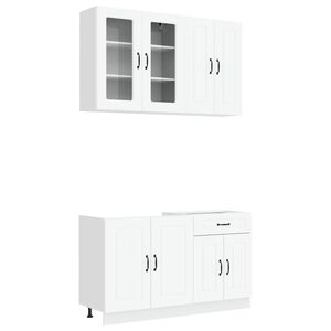 vidaXL Kitchen Unit KALMAR 4 pcs White Engineered Wood