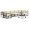 vidaXL 8 Piece Garden Lounge Set with Cushions Anthracite Poly Rattan