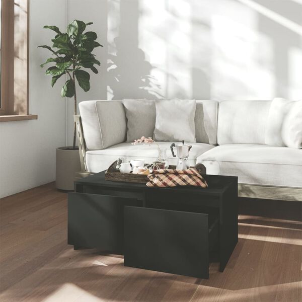 vidaXL Coffee Table Black 90x50x41.5 cm Engineered Wood