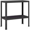 vidaXL Potting Table 60 x 40 x 80 cm Powder-Coated Steel Black