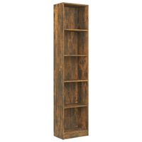 vidaXL 5-Tier Book Cabinet Smoked Oak 40x24x175 cm Engineered Wood