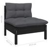 vidaXL 8 Piece Garden Lounge Set with Anthracite Cushions Pinewood