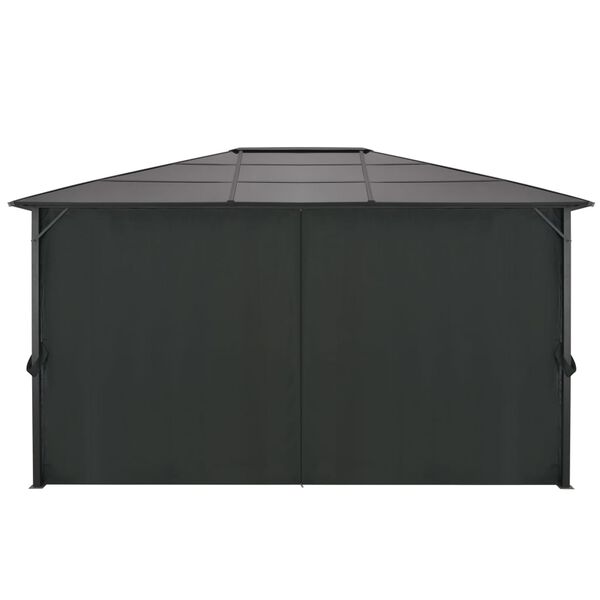 vidaXL Gazebo with Curtain Aluminium 4x3x2.6 m Black