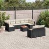 vidaXL 10 Piece Garden Sofa Set with Cushions Black Poly Rattan