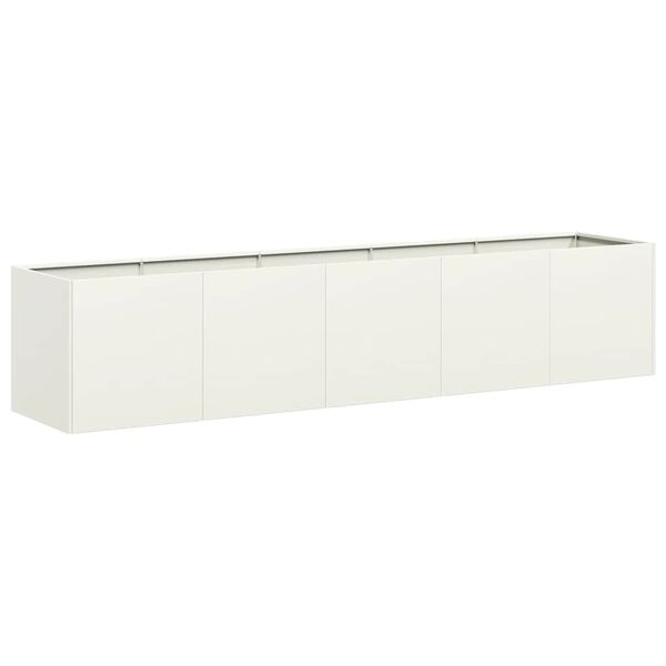 vidaXL Planter White 200x40x40 cm Cold-rolled Steel