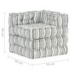 vidaXL Modular Pouffe Grey Stripe Fabric
