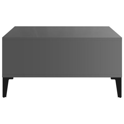 vidaXL Coffee Table High Gloss Grey 60x60x30 cm Engineered Wood