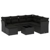 vidaXL 8 Piece Garden Sofa Set with Cushions Black Poly Rattan