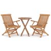 vidaXL 3 Piece Garden Dining Set Solid Wood Teak
