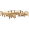 vidaXL 12 Piece Garden Lounge Set with Light Grey Cushions Bamboo