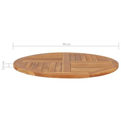 vidaXL Table Top Solid Teak Wood Round 2.5 cm 90 cm