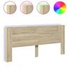 vidaXL Headboard Cabinet with LED Sonoma Oak 220x16,5x103,5 cm