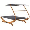 vidaXL Outdoor Lounge Bed with Canopy 165x203x138 cm Solid Bent Wood Anthracite