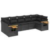 vidaXL 7 Piece Garden Sofa Set with Cushions Black Poly Rattan