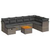 vidaXL 9 Piece Garden Sofa Set with Cushions Grey Poly Rattan