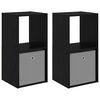 vidaXL Bedside Table 2 pcs Black Oak 35 x 32 x 68.5 cm Engineered Wood