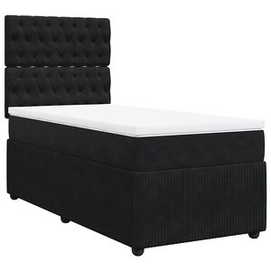 vidaXL Box Spring Bed with Mattress Black King Single Velvet