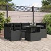 vidaXL Garden Sofa Set with Cushion 7 pcs Black Poly rattan