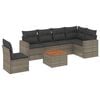 vidaXL 7 Piece Garden Sofa Set with Cushions Grey Poly Rattan