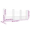vidaXL U-shape Gabion Basket with 4 Posts Iron 380x20x150 cm