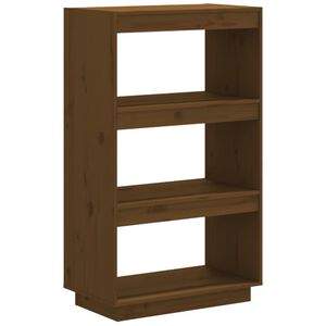 vidaXL Book Cabinet/Room Divider Honey Brown 60x35x103 cm Solid Wood Pine