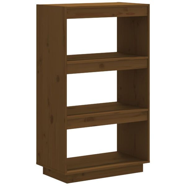 vidaXL Book Cabinet/Room Divider Honey Brown 60x35x103 cm Solid Wood Pine