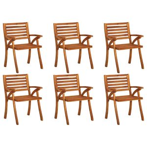 vidaXL Garden Chairs 6 pcs Solid Acacia Wood