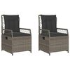 vidaXL Reclining Garden Chairs 2 pcs Grey Poly Rattan