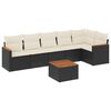 vidaXL 7 Piece Garden Sofa Set with Cushions Black Poly Rattan