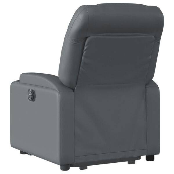 vidaXL Electric Stand up Massage Recliner Chair Grey Faux Leather