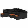 vidaXL Garden Sofa Set 9 pcs Black Poly rattan