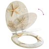 vidaXL WC Toilet Seats 2 pcs with Soft Close Lids MDF Starfish Design