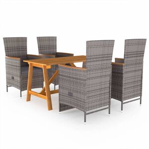 vidaXL 5 Piece Garden Dining Set Grey