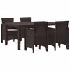 vidaXL Garden Dining Set 5 pcs Brown Polt rattan