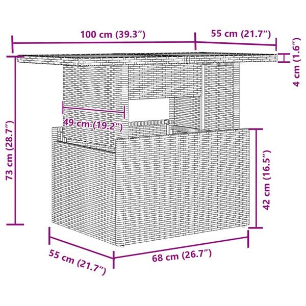 vidaXL Garden Sofa Set with Storage 9 pcs Black Poly rattan
