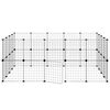vidaXL 36-Panel Pet Cage with Door Black 35x35 cm Steel